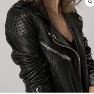 MAJE Madone leather biker Moto jacket Sz 38